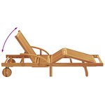 vidaXL Chaises Longues 2 Pièces avec coussins et roues Beige Bois massif d'acacia