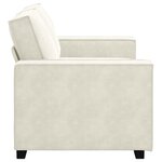 vidaXL Canapé à 2 places Crème 120 cm Velours