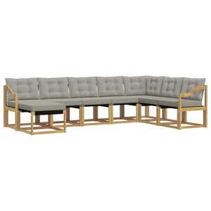 vidaXL Ensemble de canapés d'extérieur 8 Pièces Blanc et gris clair