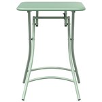 Table de jardin pliable vidaXL Vert menthe 55x55x73 cm Acier
