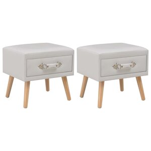 vidaXL Tables de chevet 2 Pièces Blanc 40x35x40 cm Similicuir