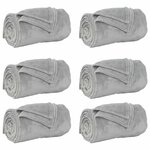 vidaXL Couvertures à jeter 6 pc Gris 130 x 150 cm 3.04 kg Polaire