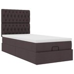 vidaXL Lit ottoman avec matelas et LED marron foncé 90x200 cm tissu