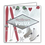 Carte Meilleurs Vœux avec Enveloppe Blanche 15x15cm