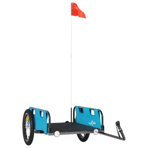 vidaXL Remorque de vélo bleu tissu oxford et fer