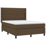 vidaXL Sommier à lattes de lit matelas et LED Marron foncé 140x190 cm