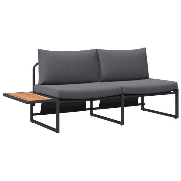 vidaXL Canapé de jardin 2 places avec coussins anthracite