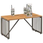 vidaXL Table de jardin Gris et marron 80 x 40 x 40 cm polyrotin