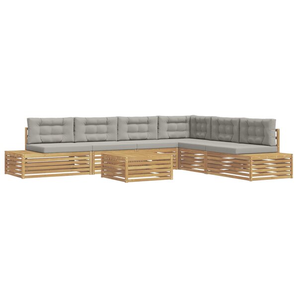vidaXL 8 pc Ensemble de canapés d'extérieur Polyester Blanc