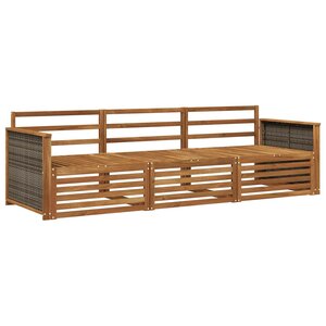 vidaXL Ensemble de canapés d'extérieur 3 Pièces Naturel