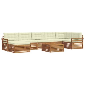 vidaXL Ensemble de canapés d'extérieur 8 pc Naturel et Crème