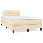 vidaXL Sommier à lattes de lit avec matelas crème 120x190 cm tissu