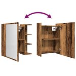 vidaXL Armoire à miroir de salle de bain vieux bois 62 5x20 5x64 cm