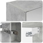 vidaXL Armoire Miroir de Salle de Bain Gris béton 50 x 14 5 x 70 cm