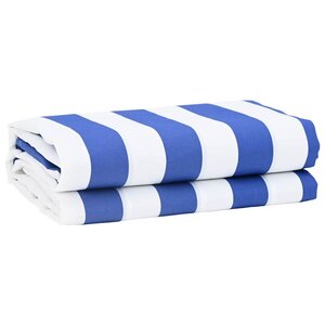 vidaXL Toile de rechange pour store banne Bleu et blanc 10 x 1.6 m
