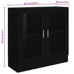 vidaXL Armoire à vitrine noir 82 5x30 5x80 cm Bois d'ingénierie