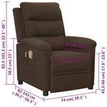 vidaXL Fauteuil électrique de massage Marron foncé Tissu