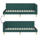 vidaXL Cadre de lit d'angle Vert foncé 80 cm x 200 cm tissu
