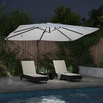 vidaXL Parasol Roma à Bras Déporté Beige et Noir 352 x 251 x 265 cm