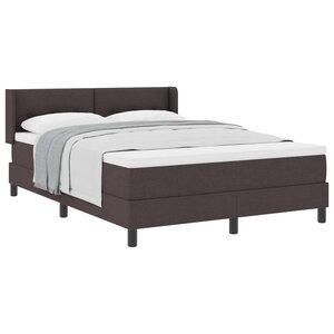 vidaXL Lit à ressorts avec tête de lit Marron foncé 200 x 160 cm tissu