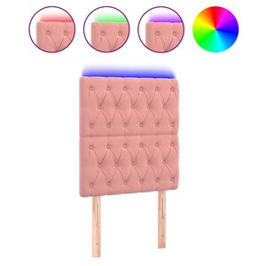 vidaXL Tête de lit à LED Rose 80x7x118/128 cm Velours