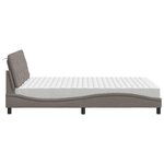 vidaXL Lit avec matelas taupe 140x200 cm tissu