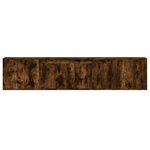 vidaXL Meuble TV mural avec LED chêne fumé 180x31x39 5 cm