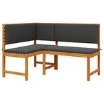 Ensemble de jardin 2 pièces avec coussins en bois d'acacia