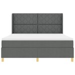 vidaXL Lit à ressorts avec matelas Gris 180 x 200 cm tissu