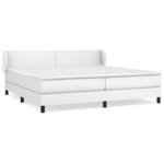 vidaXL Sommier à lattes de lit avec matelas Blanc 200x200cm Similicuir
