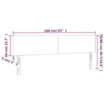 vidaXL Tête de lit à LED Bleu foncé 160x5x78/88 cm Velours
