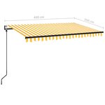 vidaXL Auvent rétractable automatique 450x350 cm Jaune et blanc