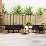 vidaXL Ensemble de canapés d'extérieur 8 pc Naturel et Noir
