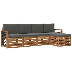 vidaXL Ensemble de canapés d'extérieur 5 pc Naturel et Anthracite