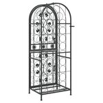 vidaXL Casier à bouteilles 41 bouteilles noir 45x36x120 cm fer forgé