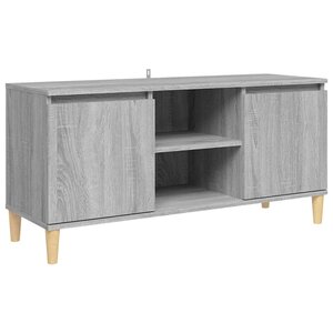 vidaXL Meuble TV avec pieds en bois solide Sonoma gris 103 5x35x50 cm