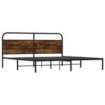 vidaXL Cadre de lit en métal sans matelas chêne fumé 183x213 cm