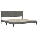 vidaXL Cadre de lit avec matelas Gris foncé 180 x 200 cm Velours