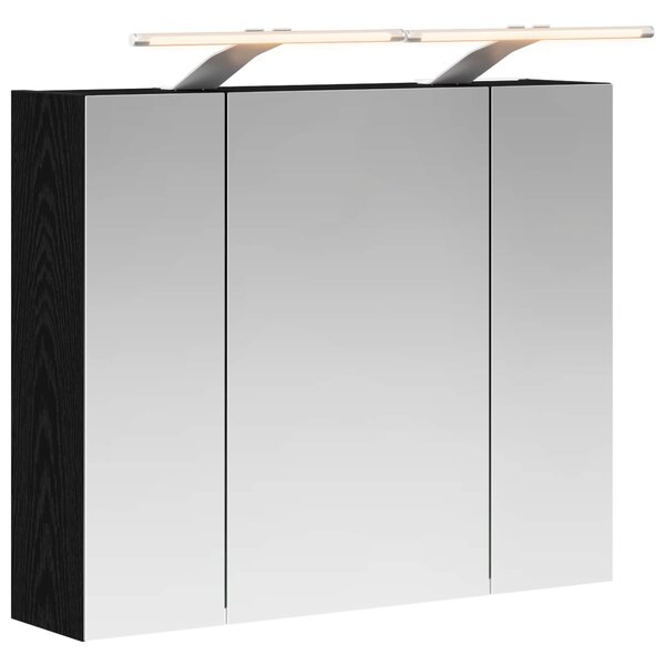 vidaXL Armoire Miroir de Salle de Bain Chêne noir 60 x 14 5 x 50 cm