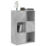 vidaXL Armoire de rangement Gris béton 60x29 5x90 cm Bois d'ingénierie