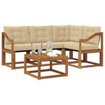 vidaXL Ensemble de canapés d'extérieur 5 pc Naturel et Beige