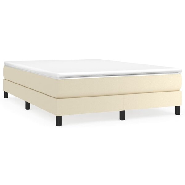 vidaXL Sommier à lattes de lit avec matelas Crème 140x200cm Similicuir