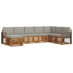vidaXL Ensemble de canapés d'extérieur 8 pc Gris Naturel et Clair