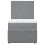 vidaXL Sommier à lattes de lit avec matelas Gris clair 100x200cm Tissu