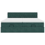 vidaXL Cadre de lit ottoman avec matelas vert foncé 200x200 cm velours