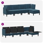 vidaXL Ensemble de meubles pour le salon 5 Pièces Bleu Velours