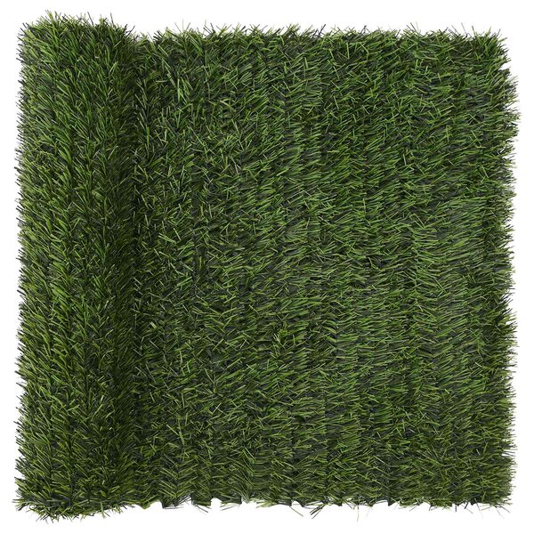 vidaXL Clôture Artificielle Vert clair 1 x 4 m PVC et Acier