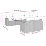 vidaXL Salon de jardin avec coussins 7 Pièces gris clair résine tressée