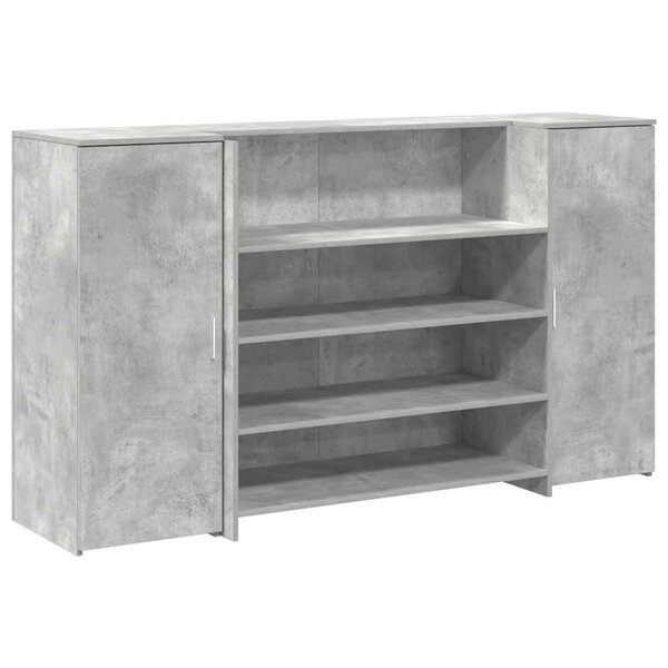 vidaXL Bureau de réception gris béton 180x50x103 5cm bois d'ingénierie