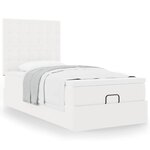 VidaXL Lit ottoman avec matelas blanc 100x200 cm similicuir